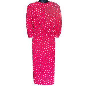 80s cherry polka dot dress